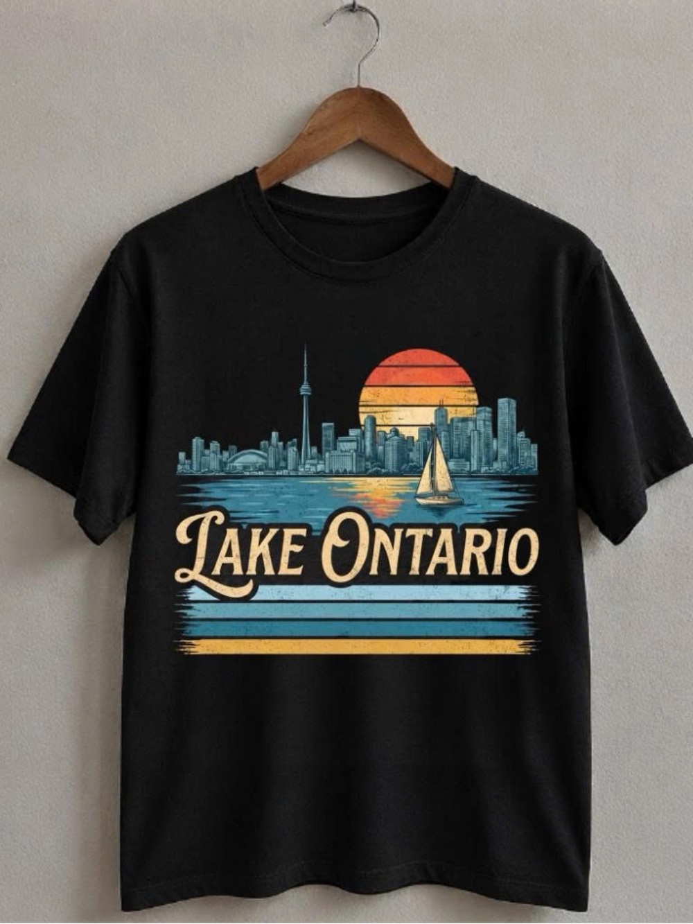 Gildan Lake Ontario Graphic Tee - Black